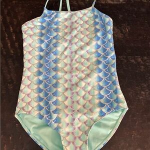 SO Kids One Piece Swimsuit - Blue and Pink Scales
